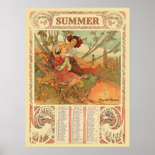 Arte Calendario de Verano de la Era Victoriana Nou