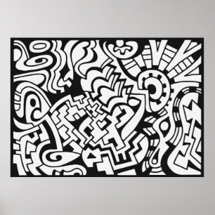 Arte callejero de graffiti en blanco y negro