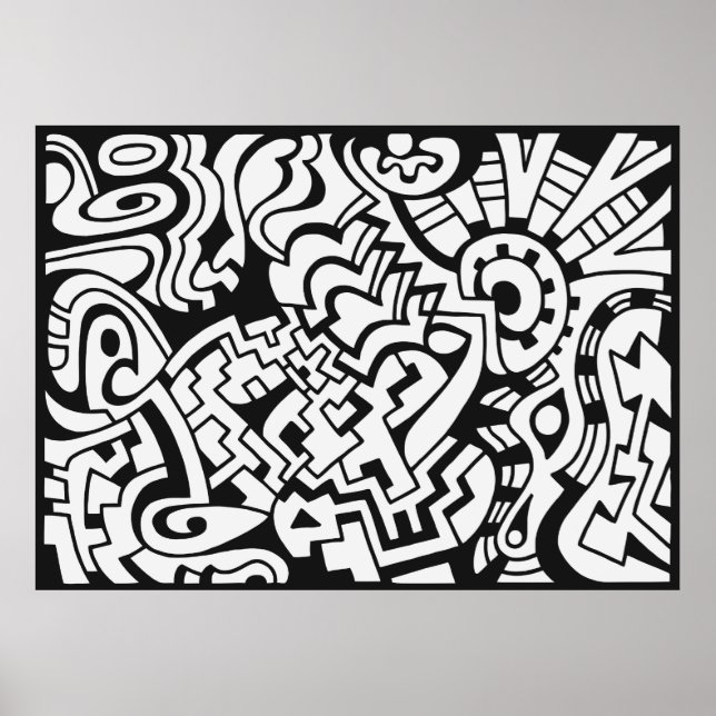 Arte callejero de graffiti en blanco y negro (Frente)