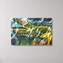 Arte callejero de iguana mexicana