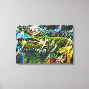 Arte callejero de iguana mexicana