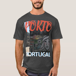 Arte callejero de Porto Portugal, camiseta masculi