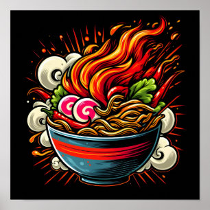 Arte callejero de Ramen japonés picante