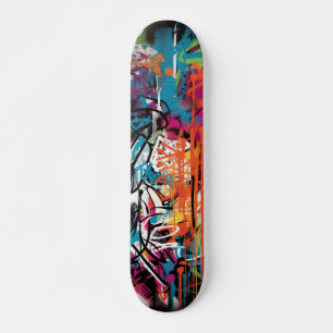 Arte callejero en patineta urbana grafiti