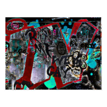 Arte callejero urbano negro rojo Graffiti Pared