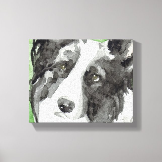 Arte canvas de perro con borde de color (Anverso)