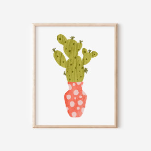 Arte caprichoso de cactus en maceta dibujado a man