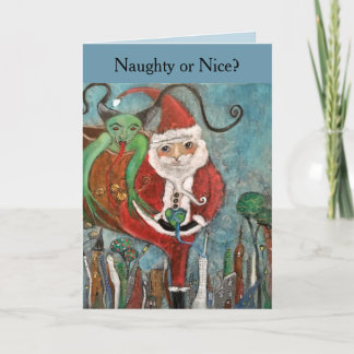 Arte caprichoso de Navidad travieso o bueno