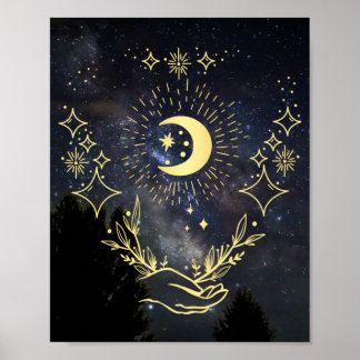 Arte celeste Luna y estrellas