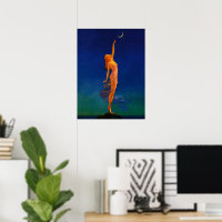 Arte Celestial de la Diosa de la Luna Art Déco Vin