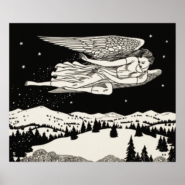 Arte Celestial de Montaña en Blanco y Negro (Frente)