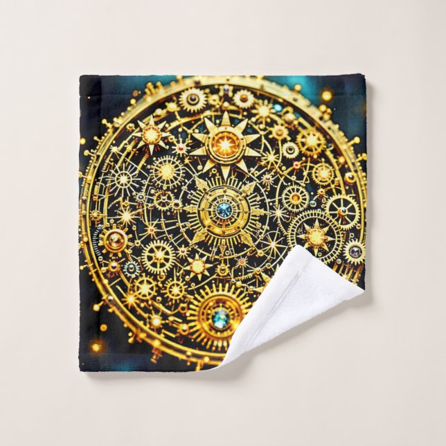 Arte Celestial de Relojería Dorada (Toallita)