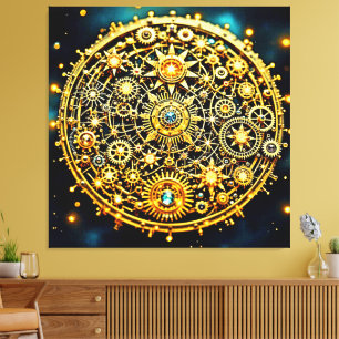 Arte Celestial de Relojería Dorada