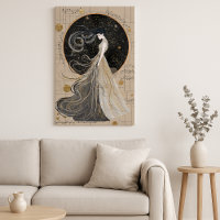 Arte celestial muse Wall | Mujer cósmica soñadora