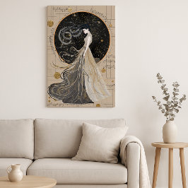 Arte celestial muse Wall | Mujer cósmica soñadora