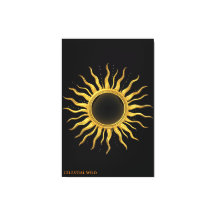 Arte Celestial para Pared de Eclipse Solar Dorado