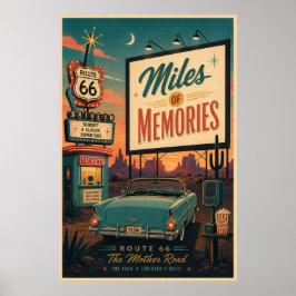 Arte Centenario del Drive In de la Ruta 66 Recuerd