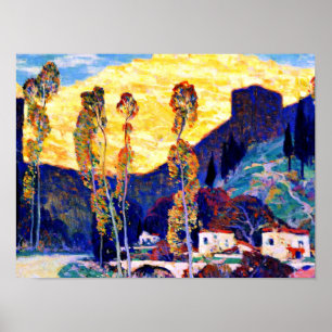 Arte Clarence Gagnon, noche, Siena