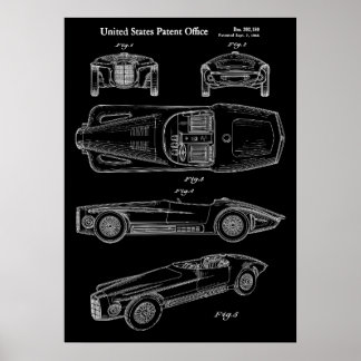 Arte clásico de patentes de coches de 1965