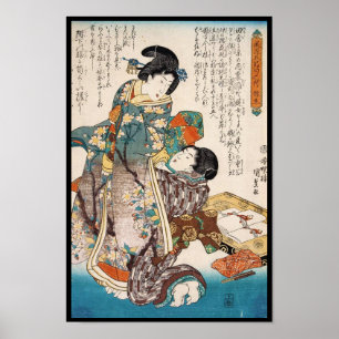 Arte clásico de ukiyo-e para dos mujeres japonesas
