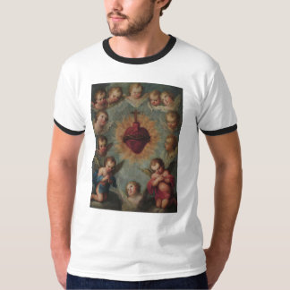Arte clásico del corazón sagrado de la camiseta ma