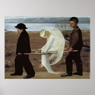 Arte clásico Huella de poster Angel Herido