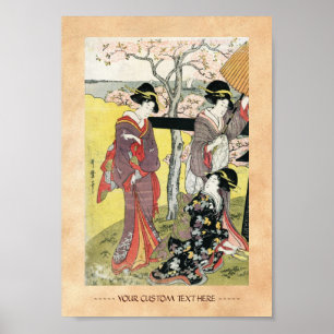 Arte clásico japonés oriental fresco de la seño