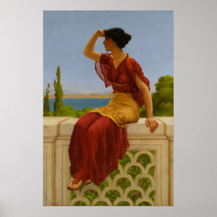 Arte Clásico Vista al Mar Mediterráneo Vintage