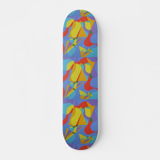 Arte colorido abstracto en cubierta de skateboard (Anverso )