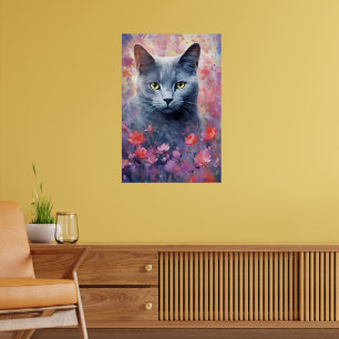 Arte colorido de color del gato azul ruso