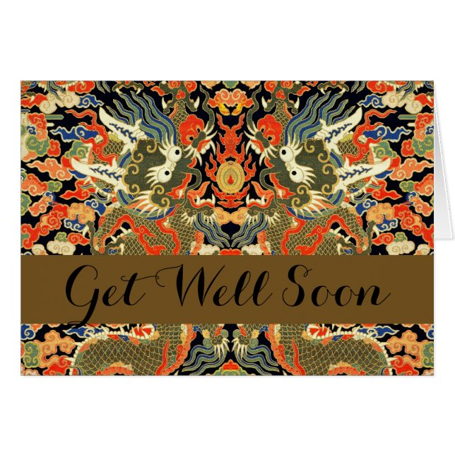 Arte colorido de dragón asiático chino (Anverso (Horizontal))