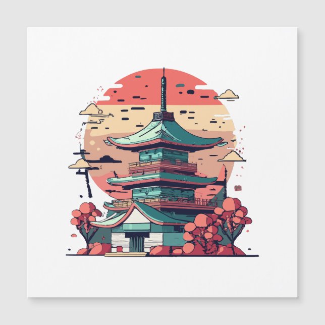 Arte colorido de edificios de Japón (Anverso)