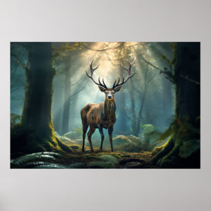 Arte colorido de la fauna silvestre Stag Deer Anim