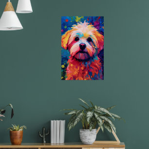 Arte colorido de perros malteses