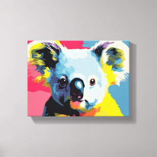 Arte colorido de tela envuelto en koala