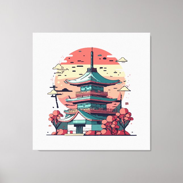 Arte colorido del edificio de Japón (Anverso)