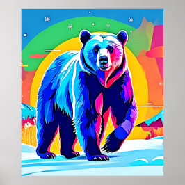 Arte colorido del oso de nieve