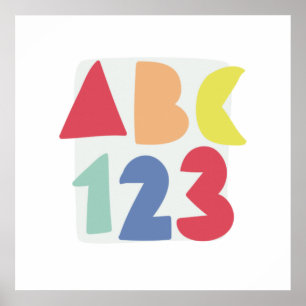 Arte colorido infantil ABC 123