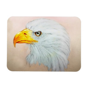 Arte con animales blancos y amarillos, imán fotogr