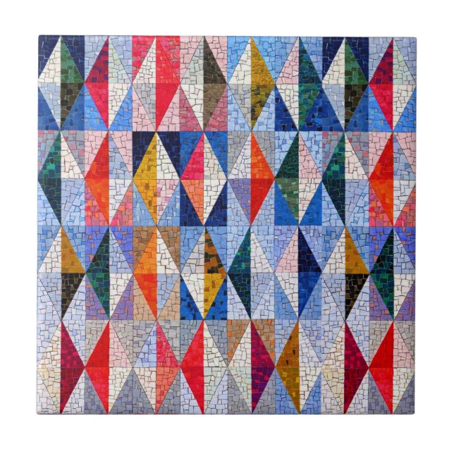Arte con efecto mosaico colorido | Baldosas cuadra (Frente)