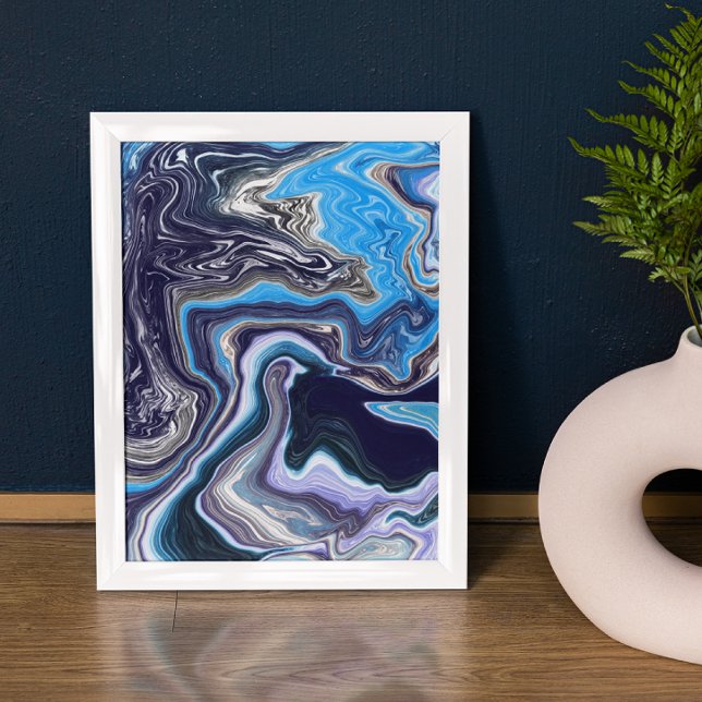 Arte con fluido de mármol azul (Subido por el creador)