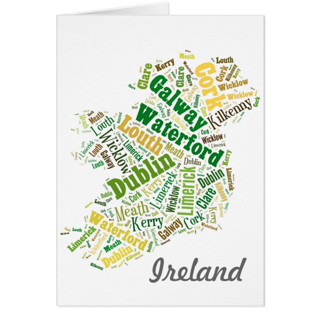 Arte con palabras de ciudades de Irlanda (Frente)