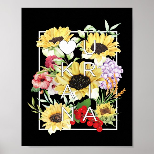 Arte con Palabras de Flores de Ucrania - Orgullo U (Frente)