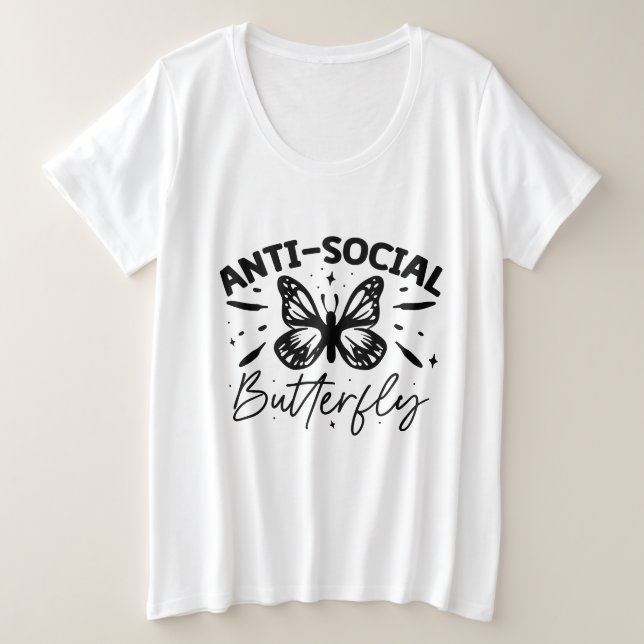 Arte con palabras de sarcasmo divertido Antisocial (Anverso del diseño)