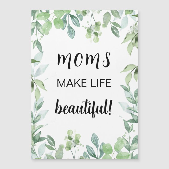 Arte con Palabras del Día de la Madre con Follaje (Anverso)