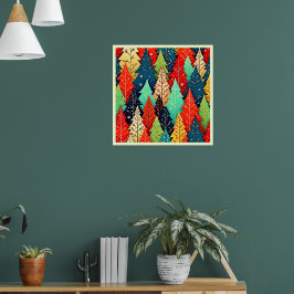 Arte con patrón de árbol de Navidad vibrante
