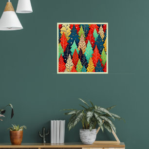Arte con patrón de árbol de Navidad vibrante