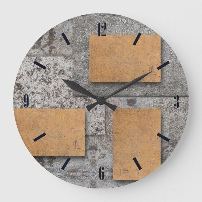 Arte con reloj de pared concreto, abstracto (Anverso)