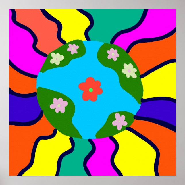 Arte con Vibraciones Retro de la Tierra (Frente)