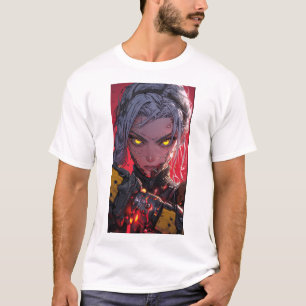 Arte conceptual de estilo anime en camiseta de fon
